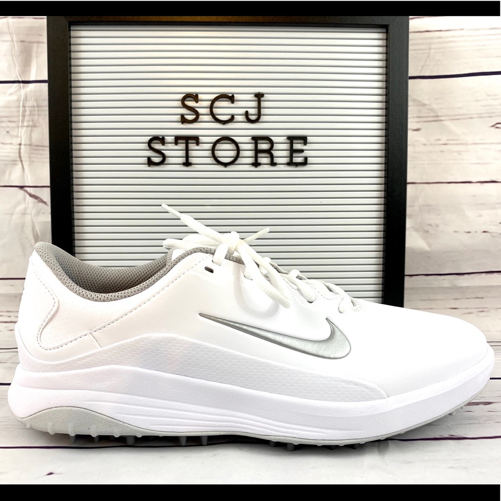 Nike Mens Vapor Golf Shoes White/Gray